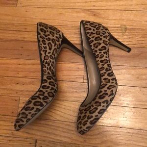 Banana Republic Calf Hair Leopard Print Pumps